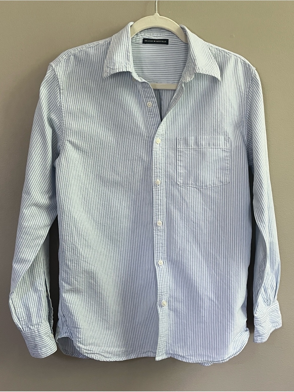 Brandy Melville Stephanie Stripe button blue/white stripe shirt size s/medium